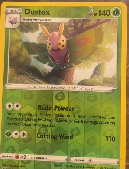 2022 Pokemon SWSH11: Lost Origin #010 Dustox — front