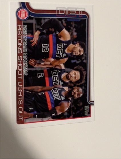 2025-26 Topps #279 Pistons Shoot Lights Out Detroit Pistons Team Card — front