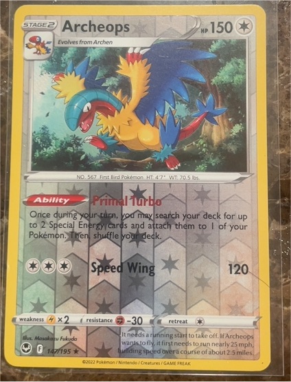 2022 Pokémon Sword & Shield Silver Tempest #147 Archeops — front