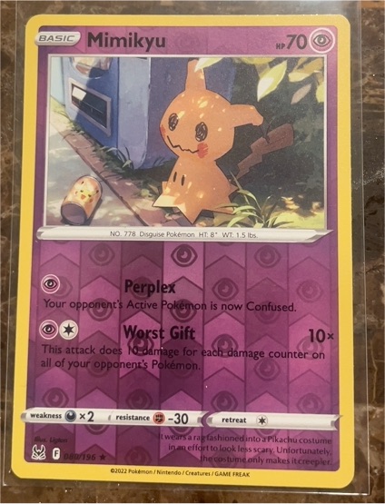 2022 Pokemon SWSH11: Lost Origin #080 Mimikyu — front