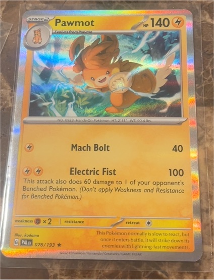 2023 Pokémon Paldea Evolved #076 Pawmot — front