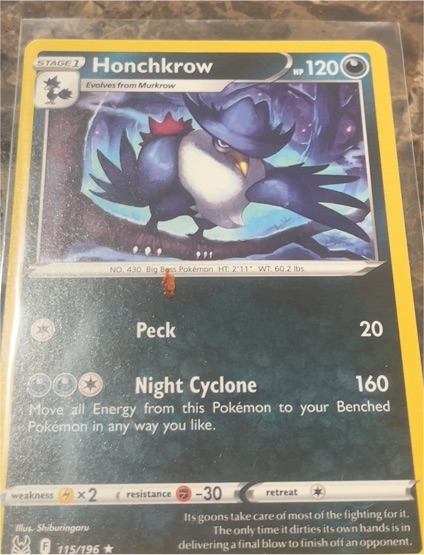 2022 Pokémon Lost Origin #115 Honchkrow — front