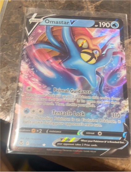 2022 Pokémon TCG Silver Tempest #035 Omastar V — front