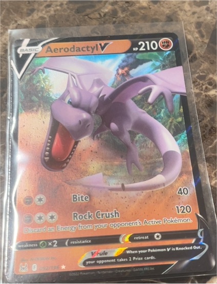 2022 Pokemon TCG Sword & Shield Lost Origin #092 Aerodactyl V — front