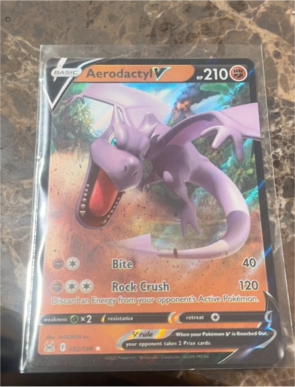 2022 Pokémon TCG Lost Origin #092 Aerodactyl V — front