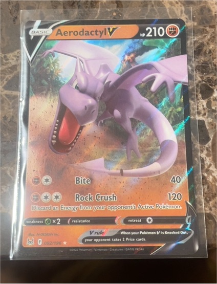 2022 Pokémon Sword & Shield Lost Origin #092 Aerodactyl V — front