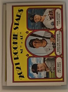 2021 Topps Heritage #49 Rookie Stars Joey Bart / Daulton Varsho / Ryan Jeffers — front