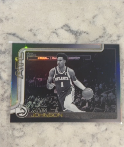 2025-26 Topps #65 Jalen Johnson Blackout Parallel — front
