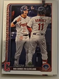 2025 Topps Update #US26 Taking Turns José Ramírez / Steven Kwan — front