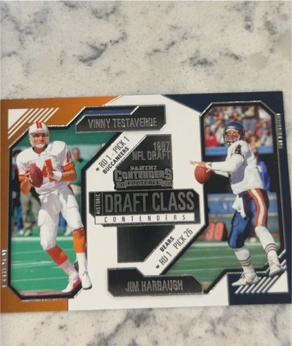 2024 Panini Contenders #9 Vinny Testaverde / Jim Harbaugh Historic Draft Class — front