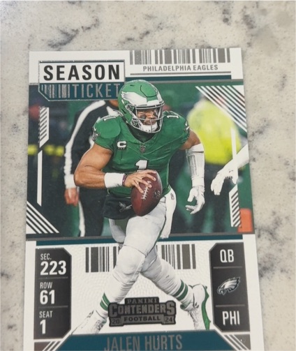 2024 Panini Contenders #79 Jalen Hurts Season Ticket — front