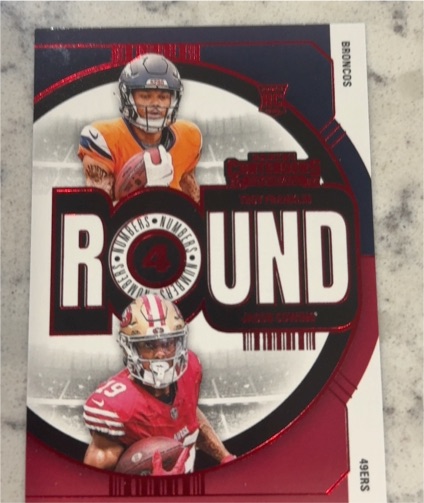 2024 Panini Contenders Round Numbers #15 Troy Franklin / Jacob Cowing — front