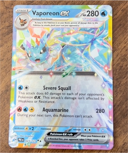2022 Pokémon SV: Prismatic Evolutions #023 Vaporeon ex — front