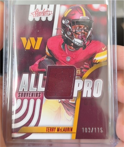 2025 Panini Absolute All Pro Souvenirs #W Terry McLaurin — front