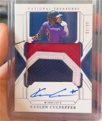 2025 Panini National Treasures Kaelen Culpepper Rookie Patch Auto /99 — front