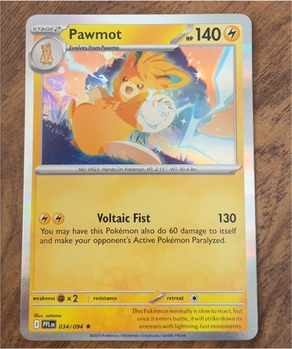 2025 Pokemon ME02: Phantasmal Flames #034 Pawmot — front