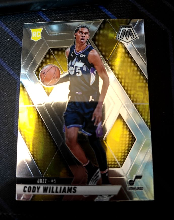 2024-25 Panini Mosaic #207 Cody Williams Jazz Rookie — front