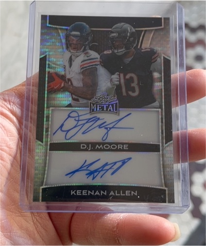 2025 Leaf Metal Dual Autograph D.J. Moore / Keenan Allen — front