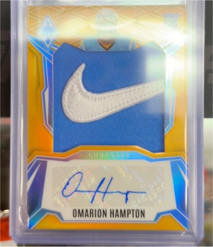 2025 Panini Phoenix Rookie Patch Auto Omarion Hampton — front