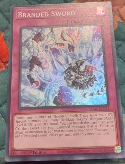 2020 Yu-Gi-Oh! SDAZ-EN031 Branded Sword — front