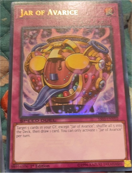 Yu-Gi-Oh! SR03-EN033 Jar of Avarice — front