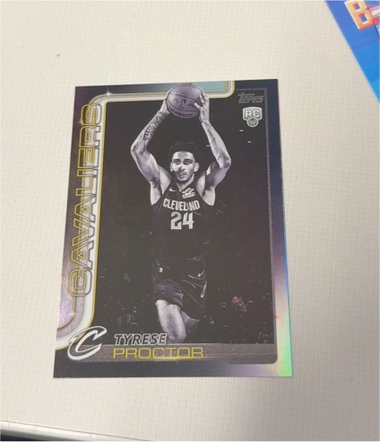 2025-26 Topps #250 Tyrese Proctor Blackout Rookie Card — front