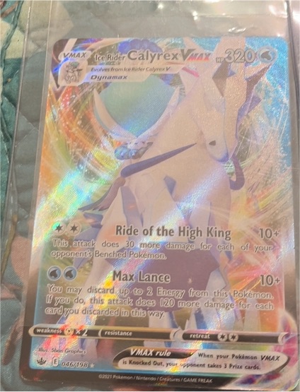 2021 Pokemon Sword & Shield Chilling Reign #46 Ice Rider Calyrex VMAX — front