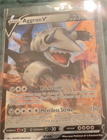 2022 Pokémon Brilliant Stars #096 Aggron V — front
