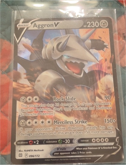 2022 Pokemon Sword & Shield Brilliant Stars #096 Aggron V — front
