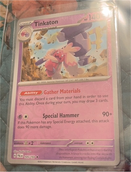 2023 Pokémon SV02: Paldea Evolved #105 Tinkaton — front