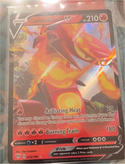 2020 Pokémon TCG Darkness Ablaze #033 Centiskorch V — front