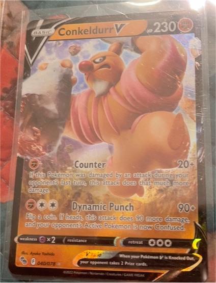 2022 Pokémon TCG Pokémon GO #040 Conkeldurr V — front