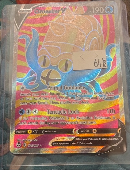 2022 Pokémon TCG Silver Tempest #174 Omastar V — front