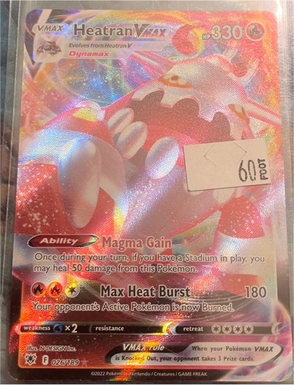 2022 Pokemon SWSH10 Astral Radiance #026/189 Heatran VMAX — front