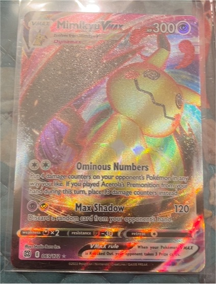 2022 Pokémon TCG Brilliant Stars #069 Mimikyu VMAX — front