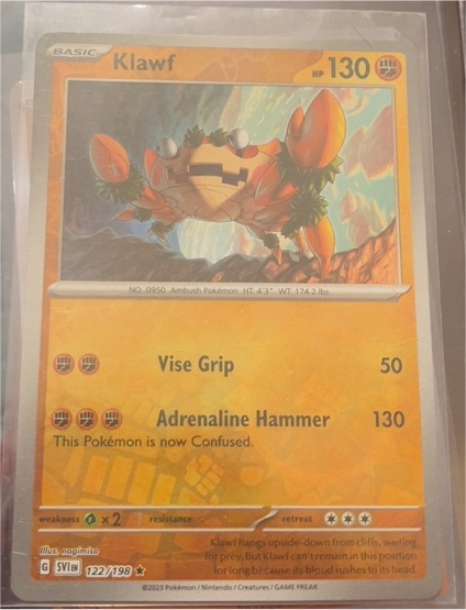 2023 Pokémon SV01: Scarlet & Violet Base Set #122 Klawf — front