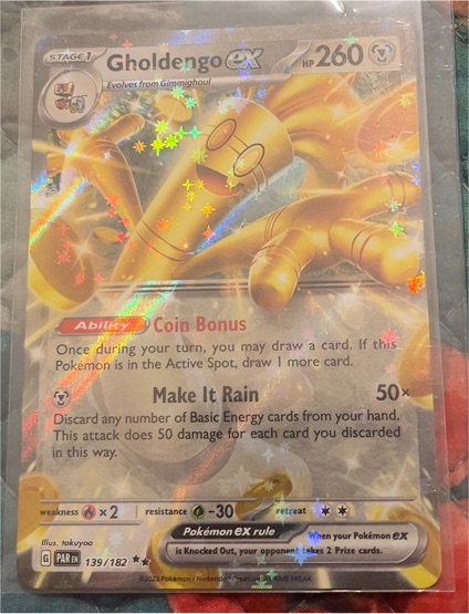 2023 Pokémon SV04: Paradox Rift #139 Gholdengo ex — front