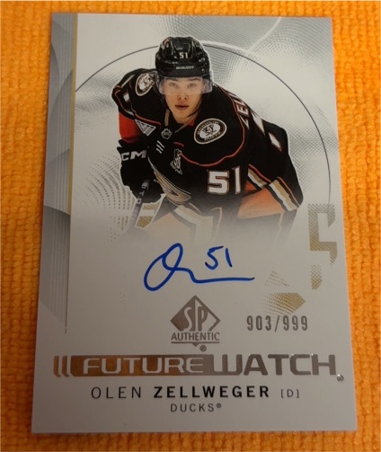 2024-25 Upper Deck SP Authentic Future Watch #51 Olen Zellweger — front