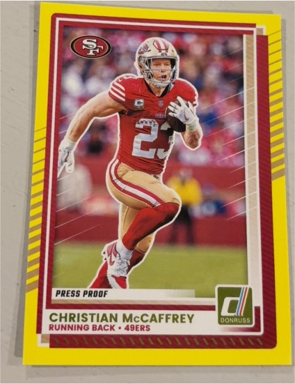 2025 Donruss #161 Christian McCaffrey Press Proof — front