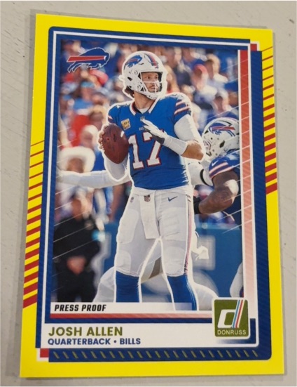 2025 Panini Donruss #91 Josh Allen Press Proof Yellow — front