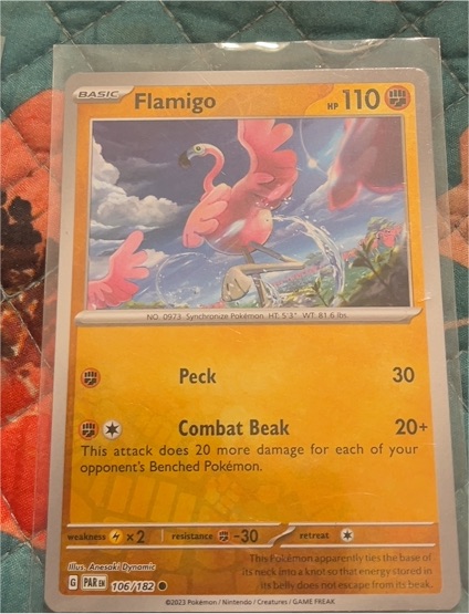 2023 Pokemon Scarlet & Violet Paradox Rift #106 Flamigo — front