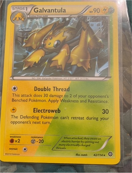 2016 Pokémon XY Steam Siege #42 Galvantula — front