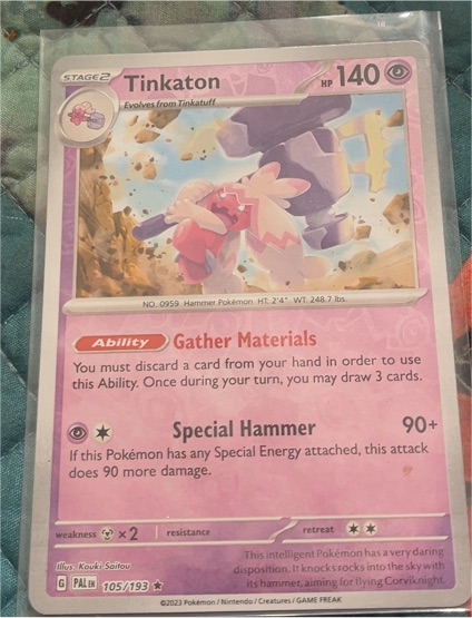 2023 Pokémon Paldea Evolved #105 Tinkaton — front