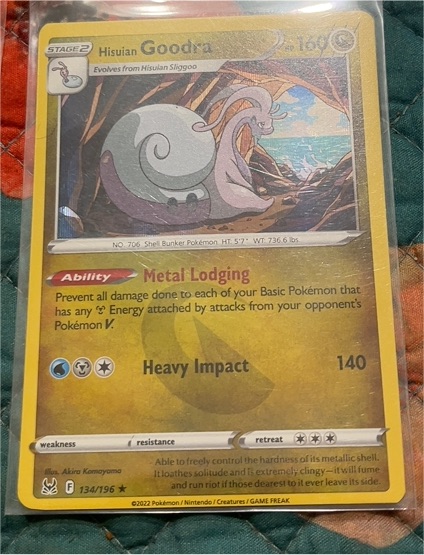 2022 Pokémon SWSH11: Lost Origin #134 Hisuian Goodra — front
