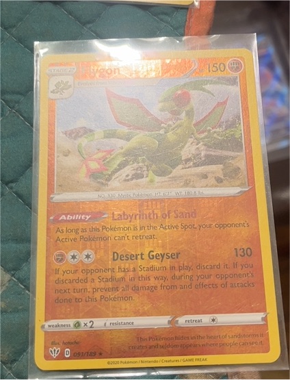 2020 Pokémon Darkness Ablaze #091 Flygon — front