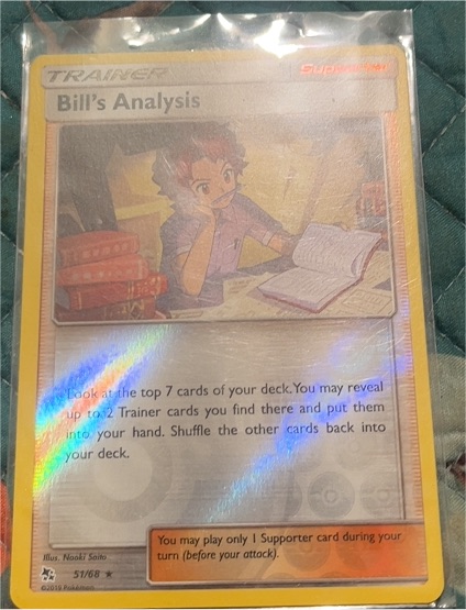 2019 Pokémon Sun & Moon Hidden Fates #51 Bill's Analysis — front