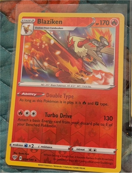 2020 Pokémon Darkness Ablaze #024 Blaziken — front
