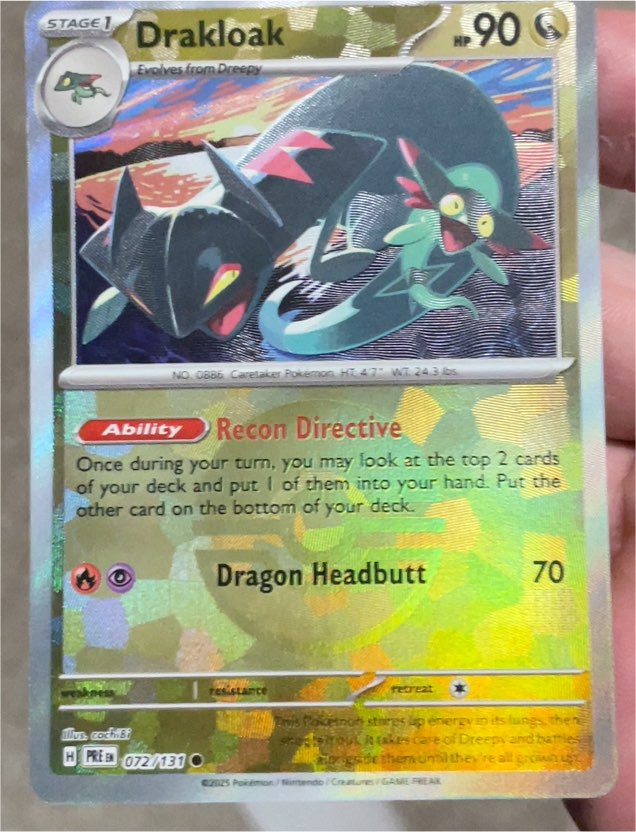 2025 Pokémon Prismatic Evolutions #072 Drakloak — front