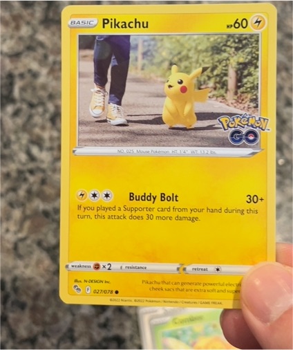 2022 Pokémon GO #027 Pikachu — front