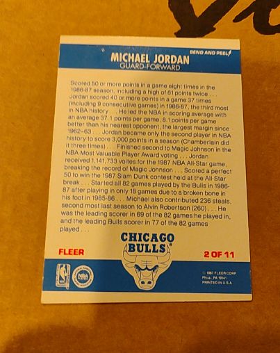 1987 Fleer #2 Michael Jordan — front